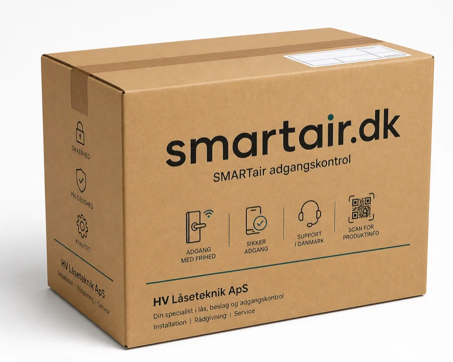 SMARTair pakkekasse med HV Låseteknik ApS