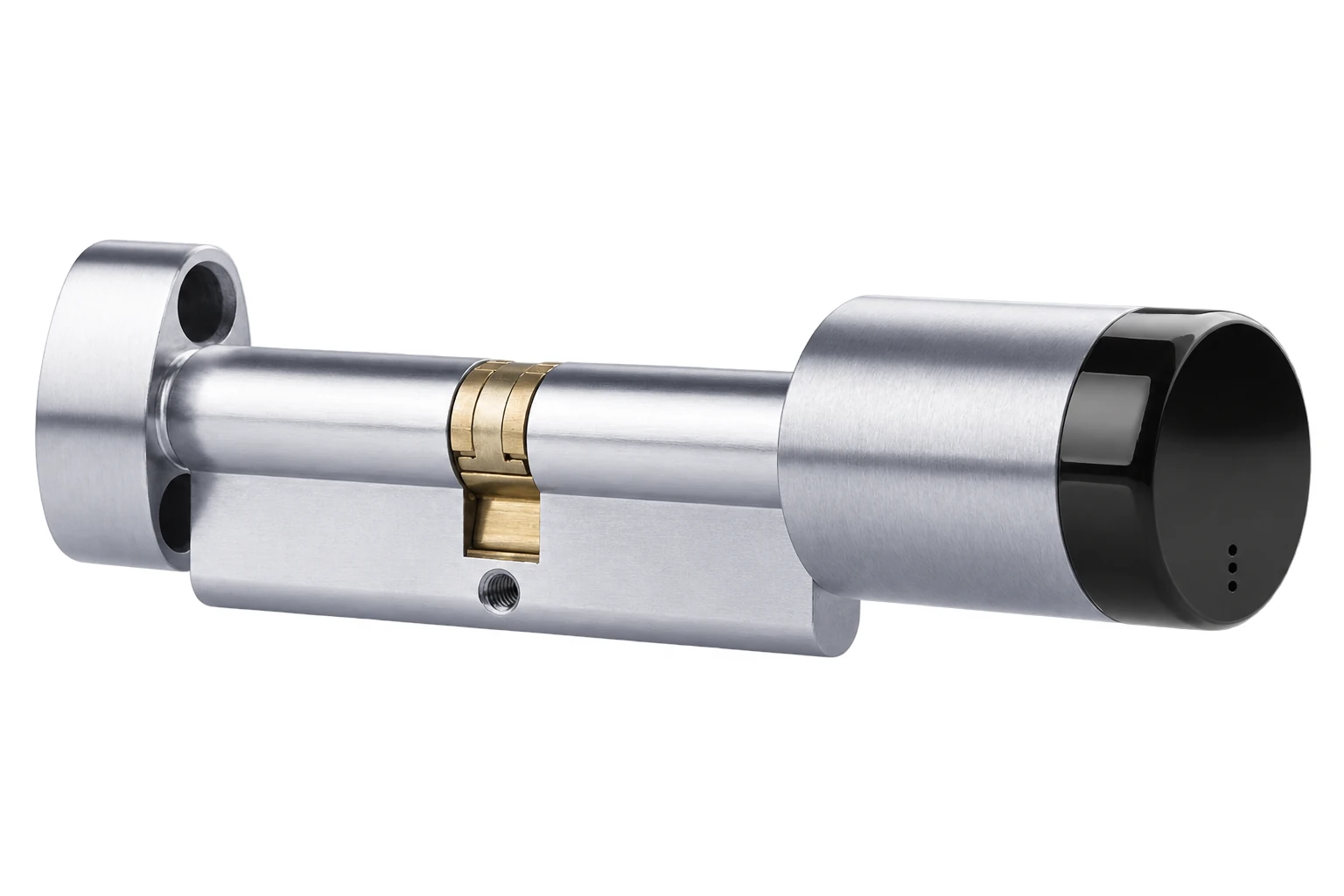 SMARTair E-Cylinder UoC DIN - Dobbel m/knop Rustfri/Sort +10+10 MIFARE Rustfrit look produktbillede til SMARTair adgangskontrol