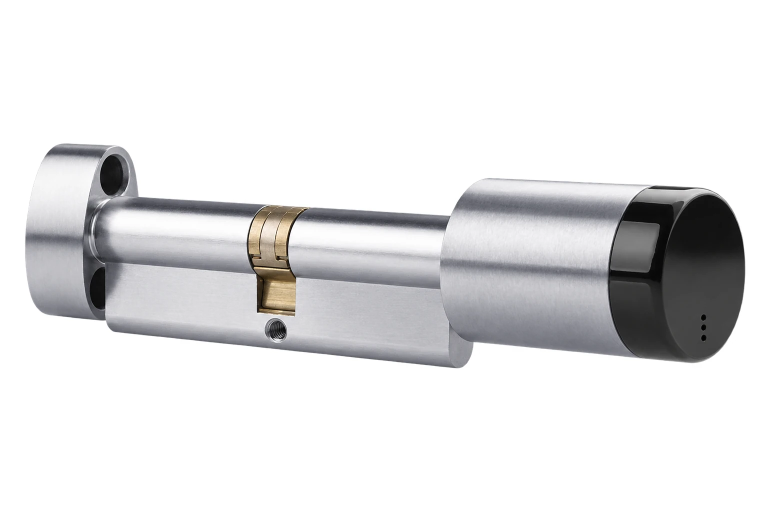 SMARTair E-Cylinder UoC DIN - Dobbel m/knop Rustfri/Sort +15+15 MIFARE IP56 Rustfrit look produktbillede til SMARTair adgangskontrol