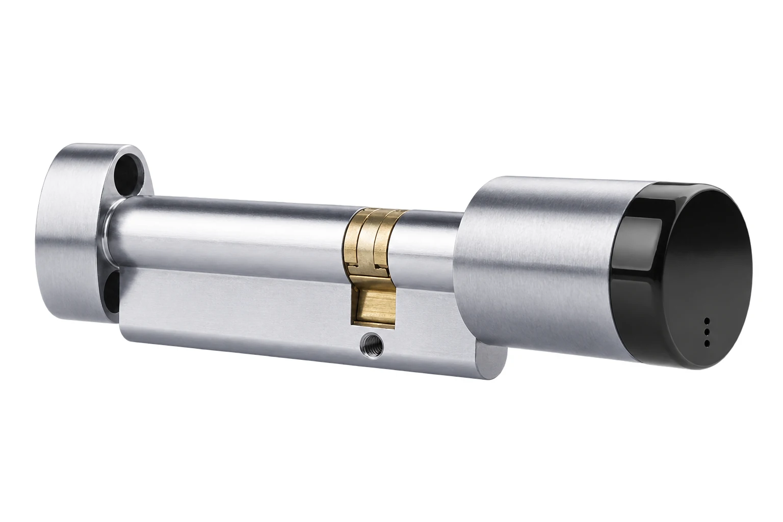 SMARTair E-Cylinder UoC DIN - Dobbel m/knop Rustfri/Sort +25+0 MIFARE IP56 Rustfrit look produktbillede til SMARTair adgangskontrol