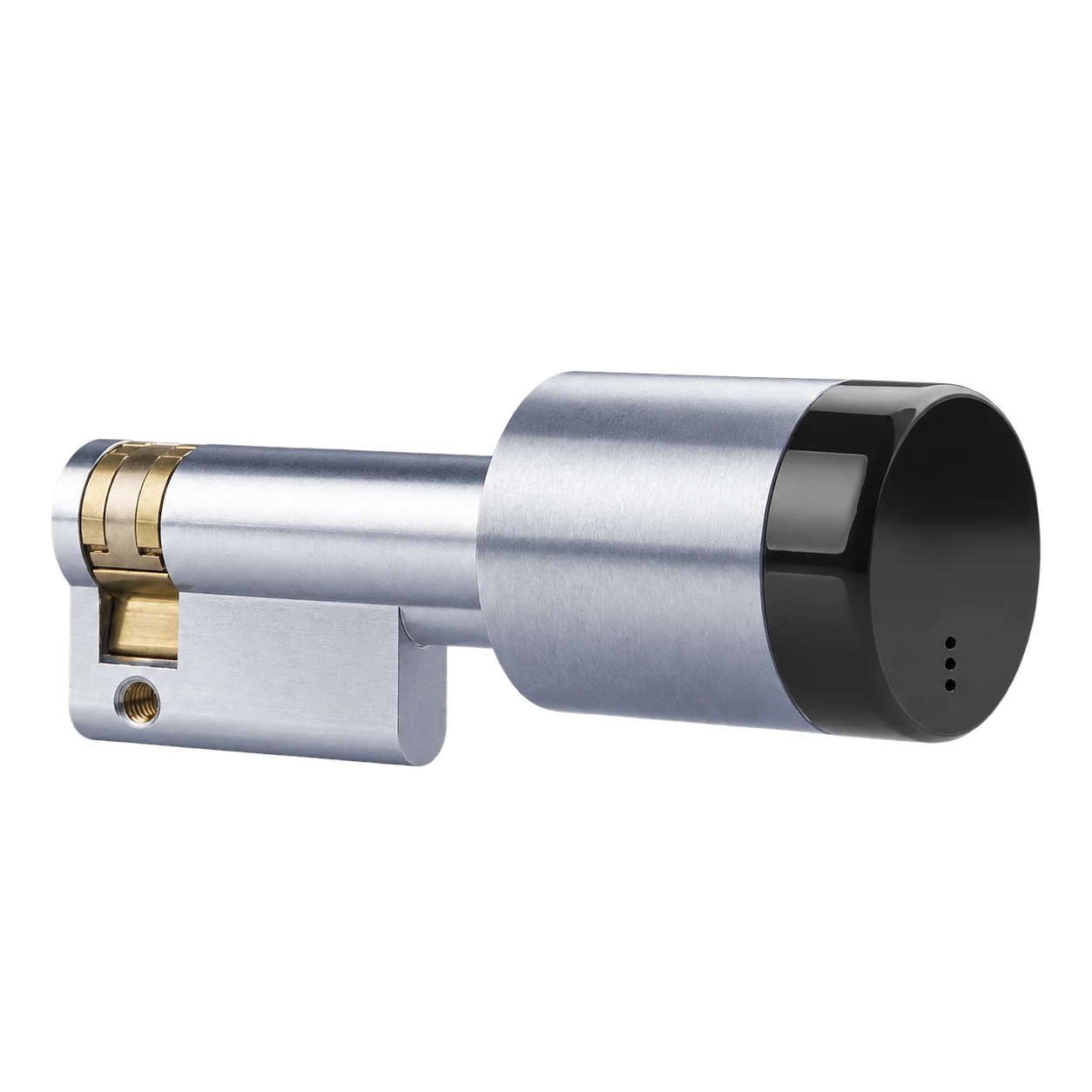 SMARTair E-Cylinder PWO DIN - Enkel Rustfri/Sort +5 MIFARE Rustfrit look produktbillede til SMARTair adgangskontrol
