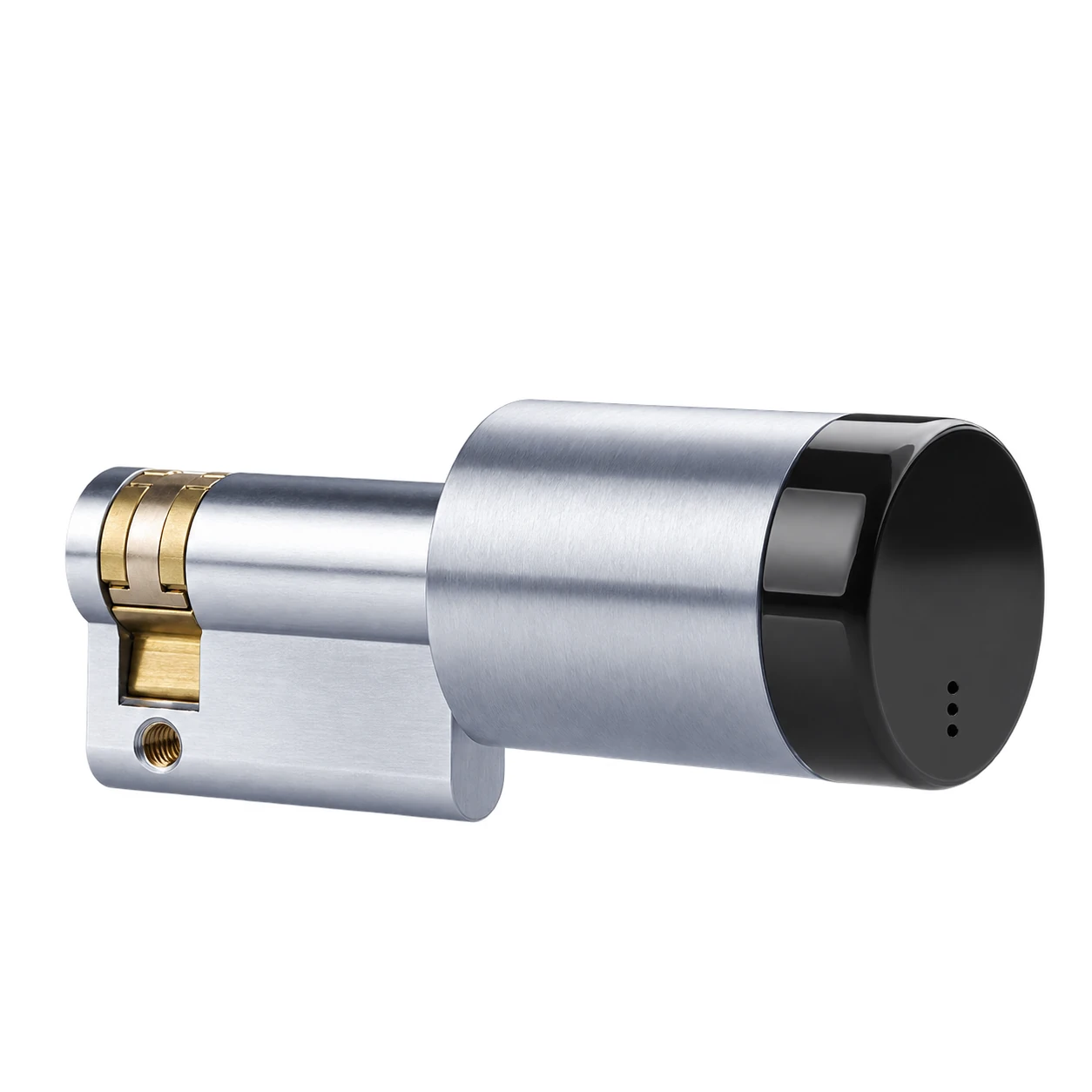 SMARTair E-Cylinder PWO DIN - Enkel Rustfri/Sort +15 MIFARE Rustfrit look produktbillede til SMARTair adgangskontrol