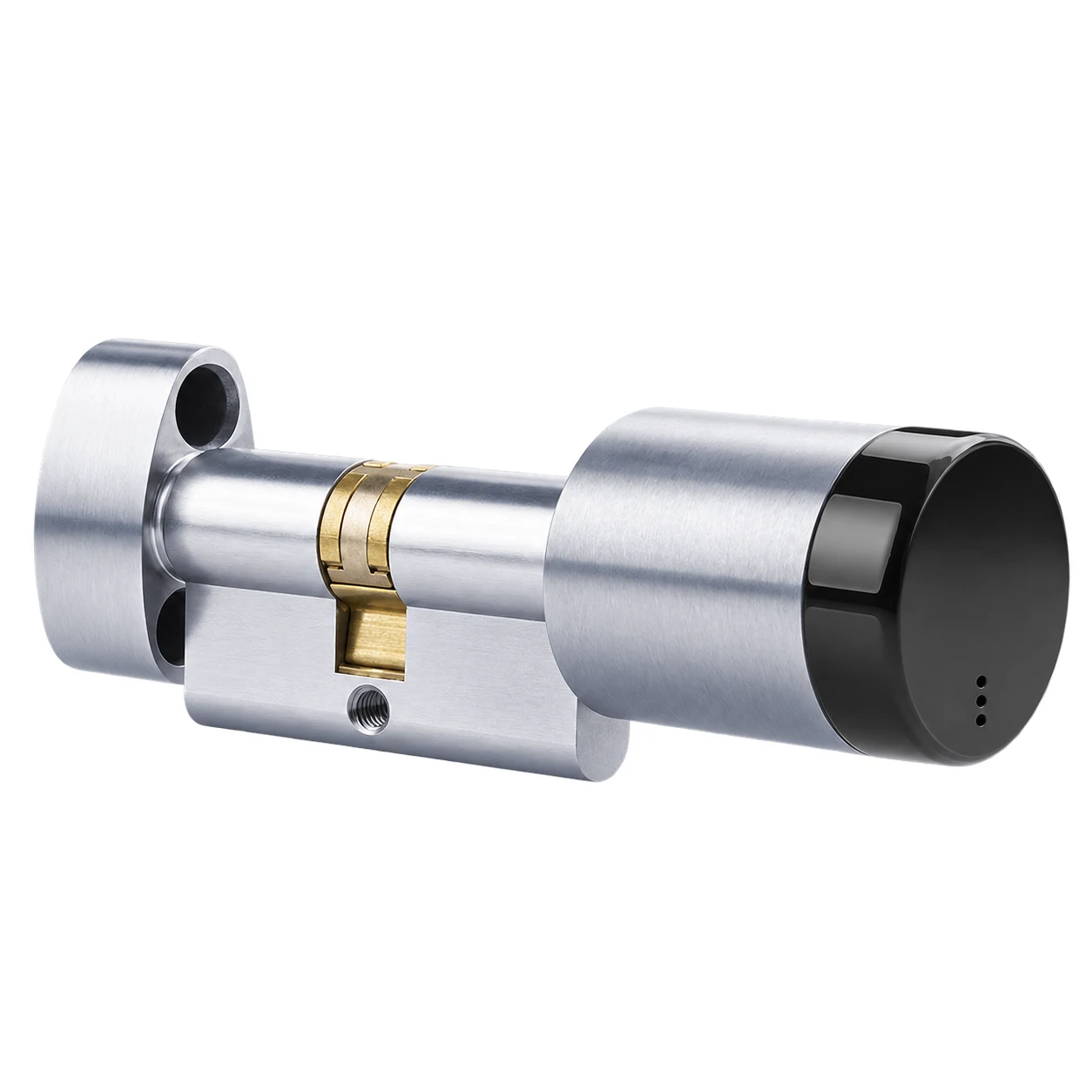 SMARTair E-Cylinder PWO DIN - Dobbel m/knop Rustfri/Sort +0+0 MIFARE IP56 Rustfrit look produktbillede til SMARTair adgangskontrol
