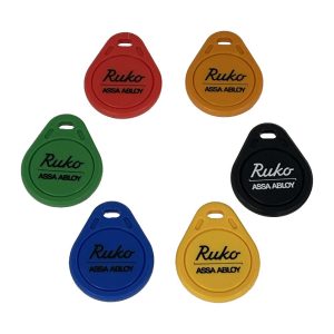 Nøglebrik med logo Ruko ASSA ABLOY - Desfire ev3 4K Blå produktbillede til SMARTair adgangskontrol