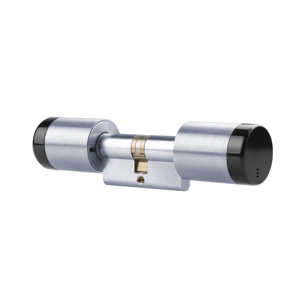SMARTair E-Cylinder UoC DIN - Dobbel Rustfri/Sort +0+25 MIFARE IP56 Rustfrit look produktbillede til SMARTair adgangskontrol